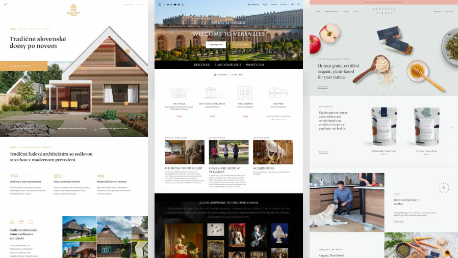 Example websites in the serious and elegant style
