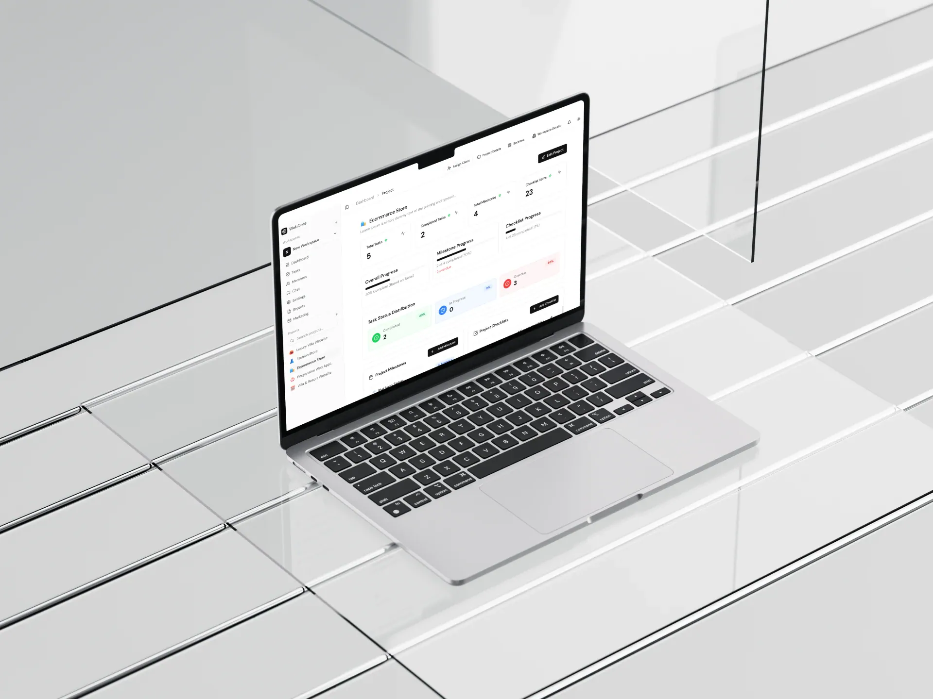 WebCore open on a laptop